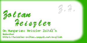 zoltan heiszler business card